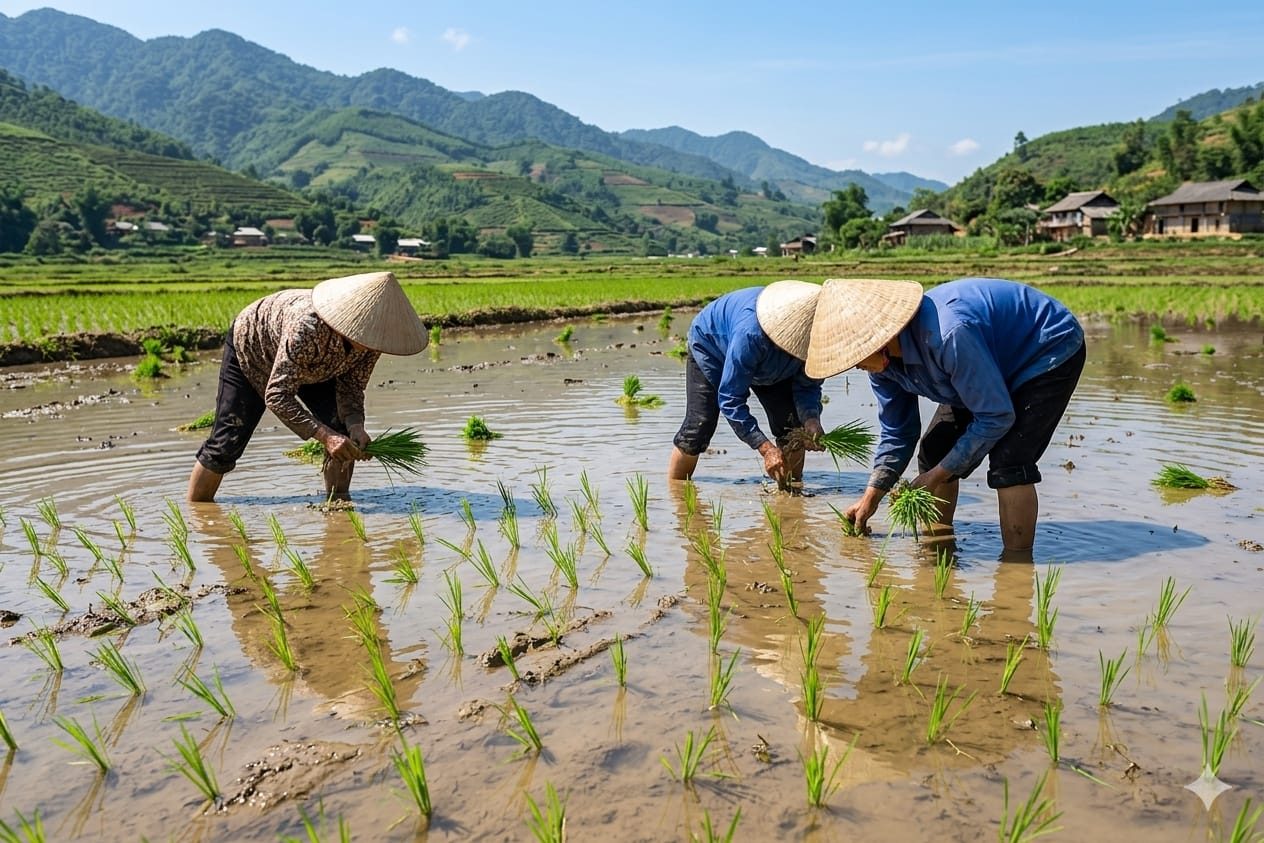 Premium rice harvest fields India KSR Exports